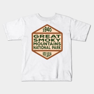 Great Smoky Mountains National Park North Carolina badge Kids T-Shirt